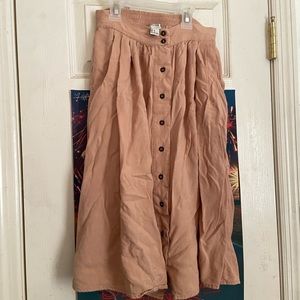 muted pink maxi skirt